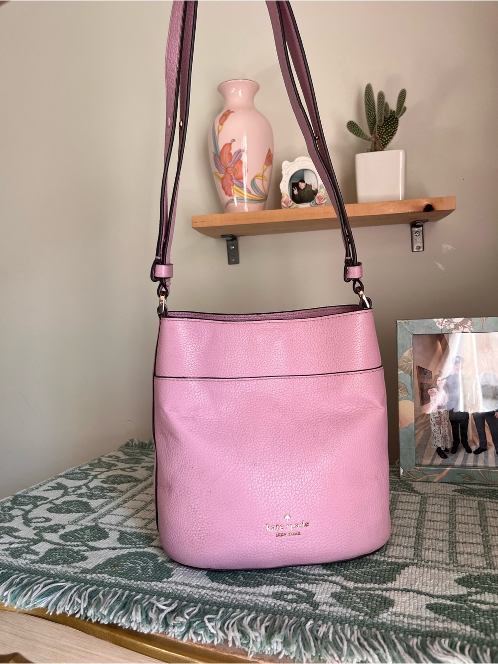 Kate Spade Pink Leather Bucket Bag
